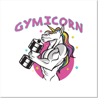 The Gymicorn, A One-ear Motif With Dumbbell Training Posters and Art